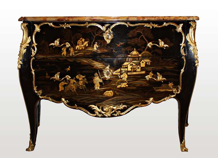 A Louis XV ormolu-mounted 
Vernis Européen Commode
stamped by Louis Foureau